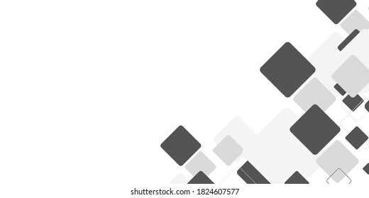 Abstract grey black square pattern on white background .Vector illustration for modern presentation background, brochure design, business card design