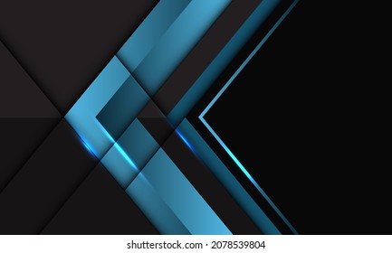 Resumen de la dirección geométrica de flecha azul gris con diseño de espacio en blanco moderno tecnología futurista de fondo ilustración vectorial.
