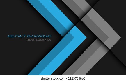 Abstract grey blue arrow direction geometric design for creative modern futuristic background vector illustration.