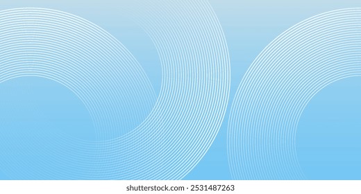 Abstract grey and blue background with dynamic circle lines simple art