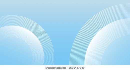 Abstract grey and blue background with dynamic circle lines simple art modern
