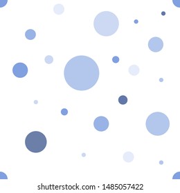 Abstract grey and blue circles of different size on white background. Pattern. Vector