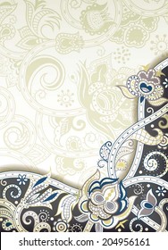 Abstract Grey Blue Floral Background