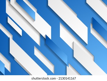 Abstract grey blue papercut tech corporate background. Vector design