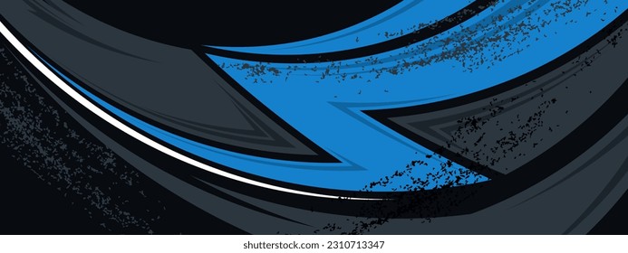 Abstract grey blue racing design concept.