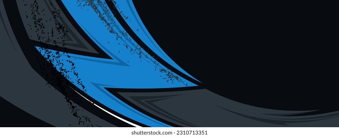 Abstract grey blue racing design concept.