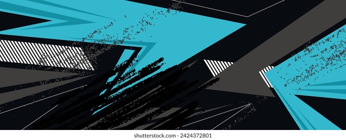 Abstract grey blue sports racing concept. Grunge banner background illustration