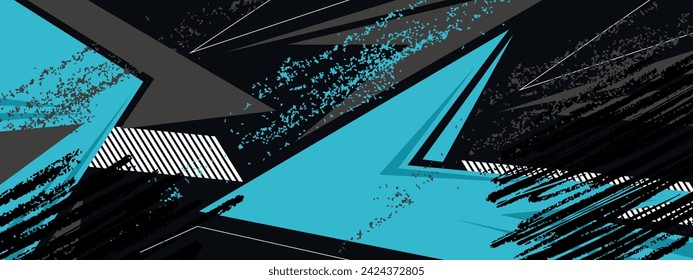 Abstract grey blue sports racing concept. Grunge banner background illustration