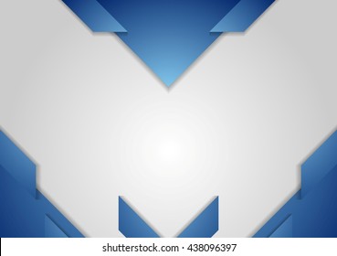 Abstract grey blue technology geometric background. Vector corporate illustration template