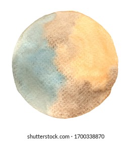 Abstract grey and brown watercolor hand painting banner outer of circle shape for decoration artwork.