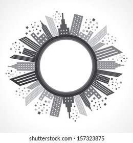 Abstract grey building design stock vector