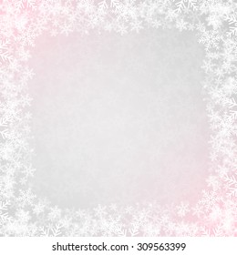 Abstract grey Christmas background with white snowflakes