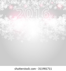 Abstract grey Christmas background with white snowflakes