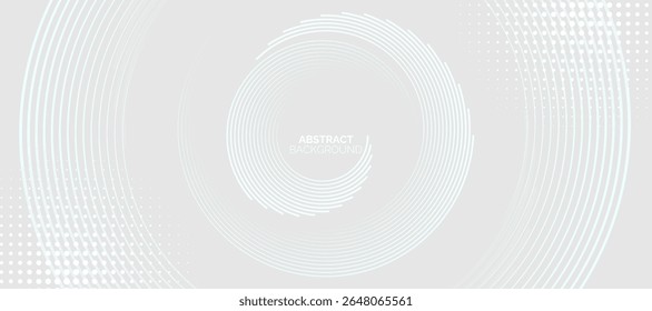 Abstract grey circle lines pattern on white background. Futuristic technology concept. Suit for cover, poster, banner, brochure, header, website