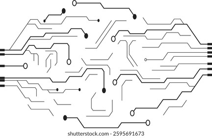 Abstract grey circuit pattern on white technology futuristic background.