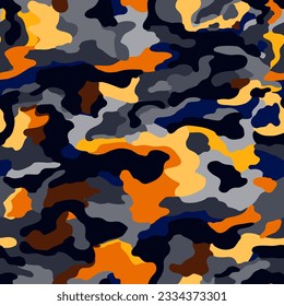 Abstract grey colors camouflage seamless pattern. Military camo endless wallpaper. Creative design for fabric, textile print, wrapping, cover. Vector illustration