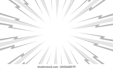 abstract grey comic exploding lines on white background