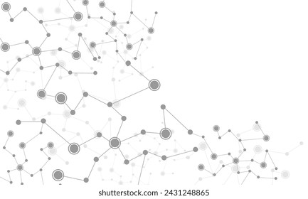 Abstract grey connecting dots and lines connection science on white with blank space design technology background vector illustration.
