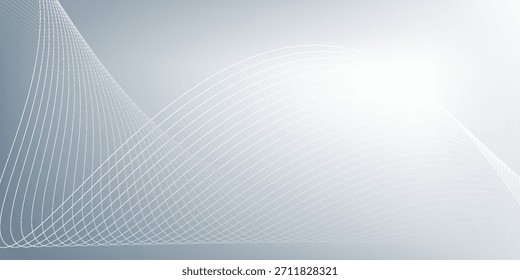 Fundo criativo cinza abstrato com linhas brancas elegantes