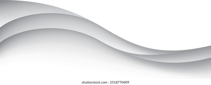 Abstract curva cinza sobreposição em branco ilustração de vetor de fundo de luxo.