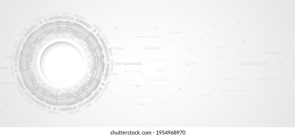 Resumen digital gris sobre fondo blanco de la tecnología circular. Línea de red de malla 3D del marco de cables, esfera de diseño, alta velocidad y estructura. Ilustración vectorial eps 10.