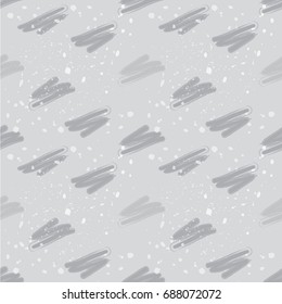 Abstract grey doodle lines seamless pattern background 