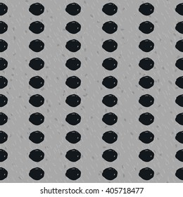 Abstract grey doodle seamless pattern. Black and white  hand drawn circles.