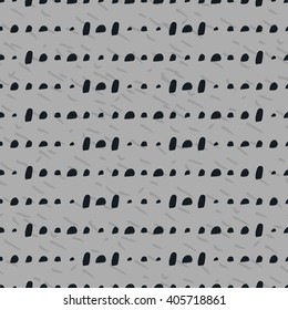 Abstract grey  doodle seamless pattern. Black and white  geometric shapes.