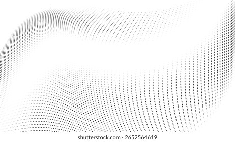 Fundo de padrão de onda de ponto cinza abstrato - elemento de design minimalista moderno para gráficos digitais e apresentações