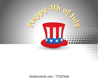 abstract grey dotted background with isolated hat in us flag color
