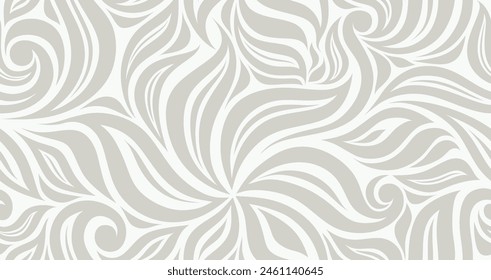 Abstract grey floral seamless pattern.