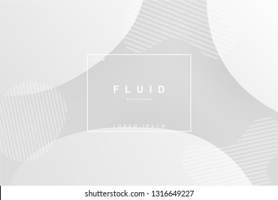 Abstract grey fluids form composition background. Fluids, wavy, dynamic background, gradient color, flowing shapes,. Usable for landing page. Trendy and modern background color.