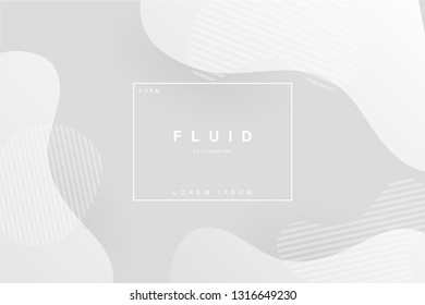 Abstract grey fluids form composition background. Fluids, wavy, dynamic background, gradient color, flowing shapes,. Usable for landing page. Trendy and modern background color.