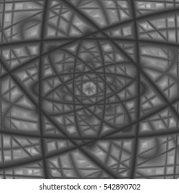 Abstract grey fractal background with various color lines and strips