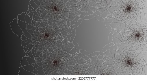 Abstract grey fractal elements on gradient background. Vector abstract Illustration for web, posters, banners, presentation.