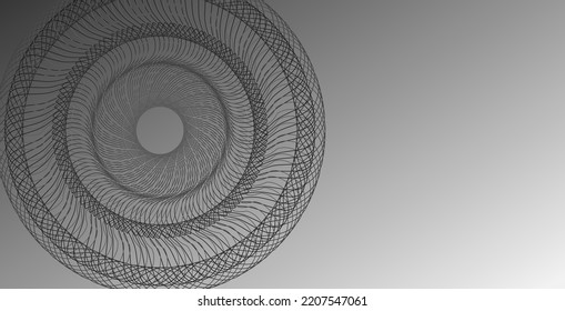 Abstract grey fractal round element on grey gradient background. Vector abstract Illustration for web, posters, banners, presentation.