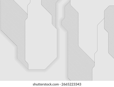 Abstract grey futuristic linear technology background. Minimal hi-tech elements for web design, brochure, template and covers. Vector design
