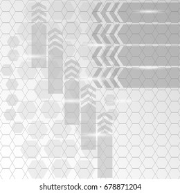 Abstract grey geometric digital technology arrows concept background. vector illustration. eps10