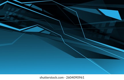 Abstract grey geometric on blue design modern futuristic technology background vector illustration.