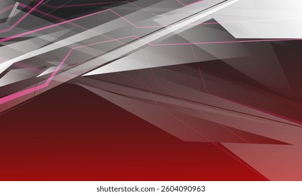Abstract grey geometric on red design modern futuristic technology background vector illustration.