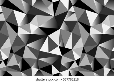 Abstract grey geometric triangular seamless low poly style background. Vector illustration