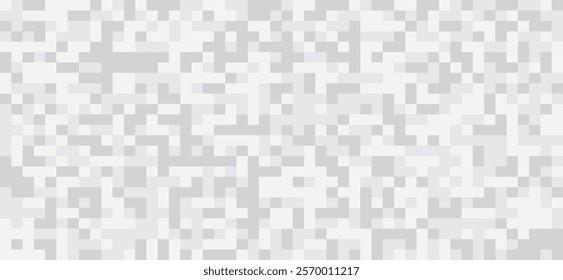 Abstract grey geometric vector background with square pattern for wide banner