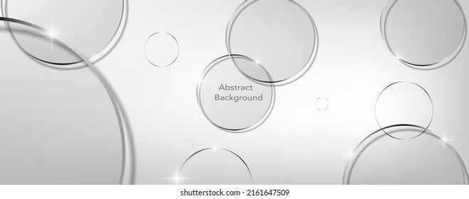 Abstract grey glass or mirror round background in a silver frame, with space for your text. Vector illustration