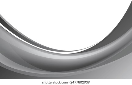 Abstract grey glossy curve overlap on white blank space design modern futuristic background vector illustation.