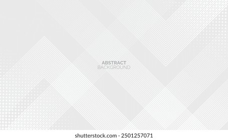 Abstractas líneas geométricas brillantes grises sobre fondo blanco. Patrón de líneas modernas. Concepto de tecnología futurista. Traje para la cubierta, cartel, Anuncio, folleto, cabecera, Sitio web