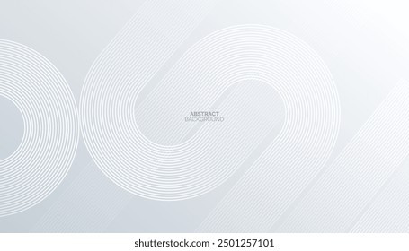 Abstract grey glowing geometric lines on white background. Modern lines pattern. Futuristic technology concept. Suit for cover, poster, banner, brochure, header, website