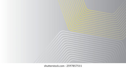 Abstract grey glowing geometric lines on white background. Modern shiny blue hexagon lines pattern. Futuristic technology concept.