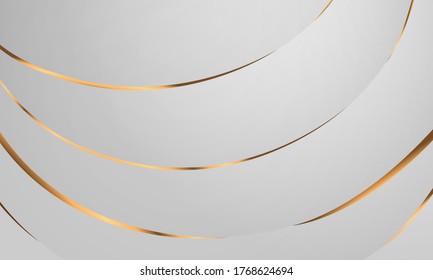 Afiche abstracto de fondo gris y dorado con olas dinámicas. ilustración de Vector de red tecnológica.