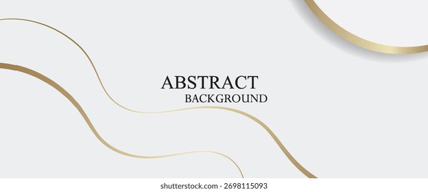 Abstractas cartel de fondo gris y dorado con ondas dinámicas. Ilustración vectorial de red de tecnología.