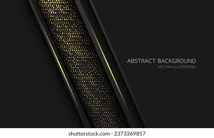 Abstract grey gold glitter light black shadow line slash dynamic geometric with blank space design modern luxury futuristic background vector illustration.